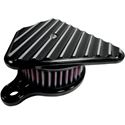 Picture of HIGH-PERFORMANCE DIAMOND AIR CLEANER ASSEMBLIES, Finned, black, FOR 91-06 XL MODELS W/ CV CARB, PART# 1010-0947